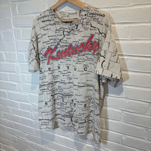 Vintage Screen Stars Kentucky Best Map Vintage 90s All Over Print Adult XL - Picture 8 of 8